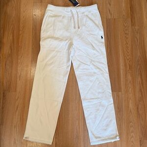 Ralph Lauren Inner Drawstring fleece white sweatpants